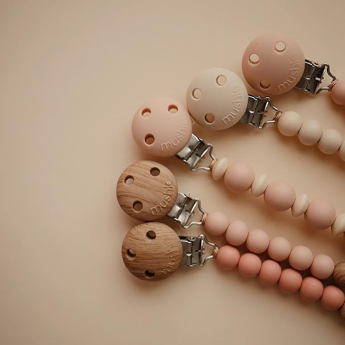 mushie 100% Silicone Baby Pacifier Clip BPA Free | Hera (Blush)
