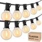 RTTY Outdoor String Lights 100 FT, Patio Light for Outside, Waterproof G40 Shatterproof LED Bulbs, Dimmable Hanging Connectable Globe Lighting for Backyard, Porch, Bistro, Balcony, Party, Warm White