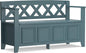 SIMPLIHOME Amherst Entryway Storage Bench - 48 inch Wide Solid Wood Hallway Seat in French Blue, Transitional Bench for Entryway or Living Room with Lift-Up Lid and Spacious Storage