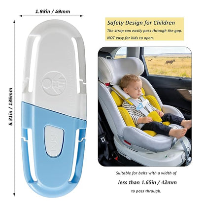 Universal Car Seat Chest Clip, Adjustable Harness Positioning Clip for Stroller and Booster Seat, Anti-Slip Shoulder Straps Holder Accessory for Parents (1 Pack, Blue&White)