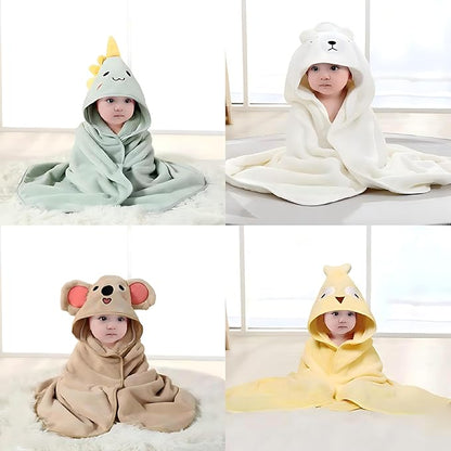 Hooded Baby Towel - 4 Pack Premium Soft Bath Towel for Baby, Newborn,Infant - Ultra Absorbent,Natural Baby Stuff Towel, Soft Coral Velvet Coral Fleece Bath Towel for Boys and Girls
