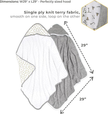 Burts Bees Baby Infant Hooded Towels, Unisex Bath Essentials and Newborn Necessities, Soft Nursery Towel with Hood Set, Size 29 x 29 Inch