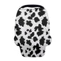 Wanyint Black White Cow Print Infant Car Seat Cover, Baby Carseat Scarf Stretchy Nursing Scarf Car Seat Canopy Breathable Nursing Cover for Boys Girls