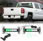 Nilight 12LED Emergency Strobe Traffic Advisor Light Bar 2 in 1 Green White Dash Warning Safety Flashing Lights Front/Rear Windshield Construction Lights for Trucks Cars Plow Police Vehicles