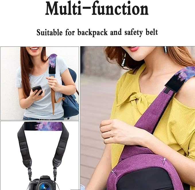 AFPANQZ 2pcs Universal Car Seat Belt Pads Cover Starry Forest Print Seat Belt Comfort Shoulder Pads for Adults Children Seat Cushion Shoulder Straps Cushion Purple