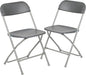 Flash Furniture Hercules Series Plastic Folding Chair - Grey - 2 Pack 650LB Weight Capacity Comfortable Event Chair-Lightweight Folding Chair