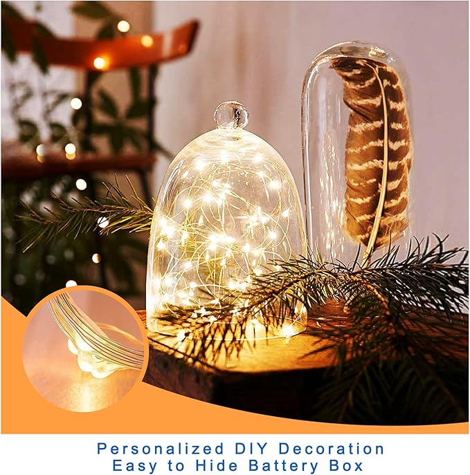 Ostwiki Fairy Lights Battery Operated, 6-Pack Mini String Lights, 20 LED 7ft Twinkle Firefly Starry Lights for DIY Craft Mason Jar Bedroom Wedding Party Table Christmas Decoration (Warm White)