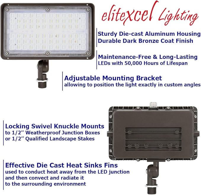 Dusk to Dawn LED Flood Lights Outdoor, Gen4 45W Commercial Industrial Security Lights, 5650LM 5000K Daylight 175W MH Equal, 120-277V UL Listed for Sign Garage Garden House Yard