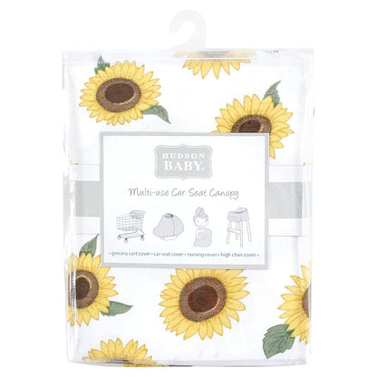Hudson Baby Unisex Baby Multi-use Car Seat Canopy, Sunflower, One Size