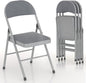 VECELO Padded Folding Chairs 4 Pack, Comfortable Cushioned Seat & Backrest with Steel Frame, for Office, Indoor Outdoor, Commercial Events, Dark Grey
