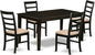 East West Furniture CAPF5-CAP-C 5 Piece Dining Room Furniture Set Includes a Rectangle Kitchen Table and 4 Linen Fabric Upholstered Dining Chairs, 36x60 Inch, Cappuccino