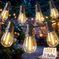 S14 Patio String Lights, 100FT Outdoor Patio String Light with 35 Clear LED Bulbs (2 Spare), UL Certified Waterproof Hanging Lights for Outdoor & Indoor - Commercial Grade Black Wire