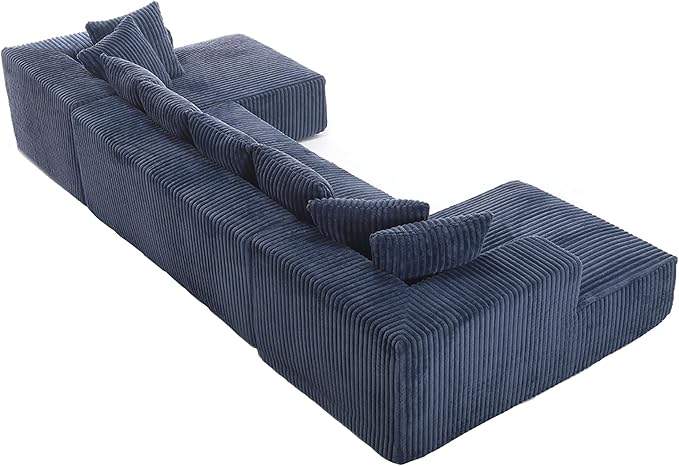 Free Combination Cloud Boneless Modular Sectional Sofa with Chaise Lounge,Modern Minimalist Upholstered Couches, Oversized U Shaped Lounge Sofa Couch w/ 8 Pillows