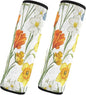Car Seat Belt Pads Covers 2 Pcs Soft Baby Seat Shoulder Strap Cover for Women Men Kids M Fall Flowers Daffodil Carnation Freesia White