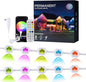 Permanent Outdoor Lights 100ft 60 LED RGBIC, APP Control with Remote, Music Sync DIY DreamColor, Timing Warm Cool White, IP65 Waterproof for Halloween Christmas House Eave Decorations