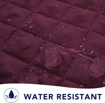 PureFit Reversible Sofa Couch Cover Water Resistant Couch Covers for 3 Cushion, Washable Furniture Cover with Non-Slip Foam and Adjustable Strap for Dogs, Pets (Sofa, Wine/Beige)