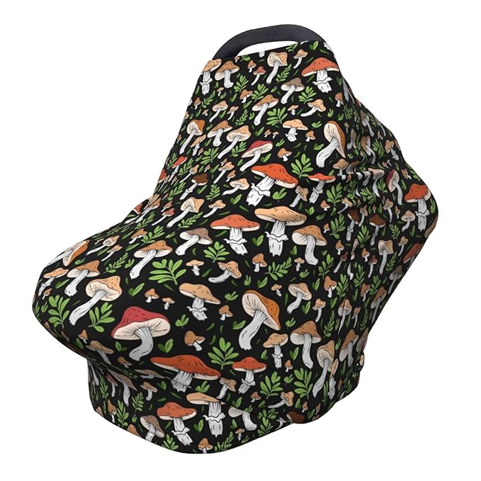 Mushroom Car Seat Canopy, Baby Breastfeeding Cover, Multi Use Baby Stroller and Carseat Cover, Boys and Girls Shower Gifts