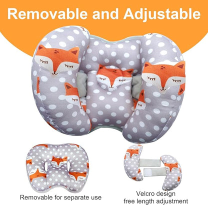 KAKIBLIN Baby Head Neck Support Pillow, 2 in 1 Banana Neck Pillow for Baby, Travel Pillow for Stroller Neck Support for Newborn, Adjustable Pillow for Head