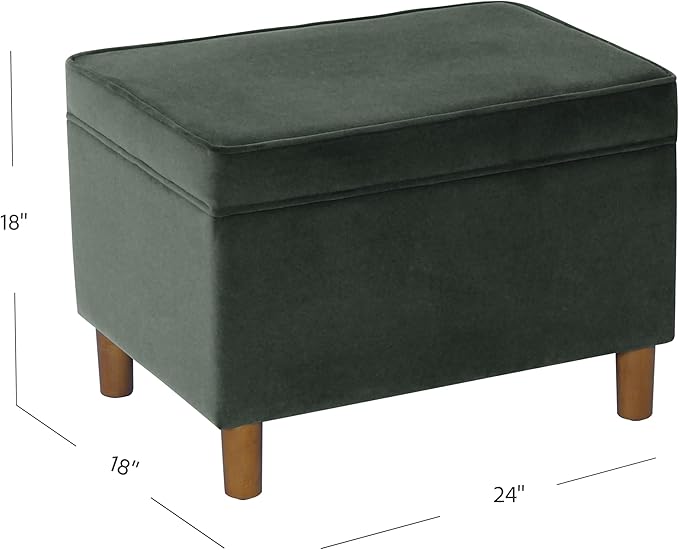 Home Decor | Dinah Collection Modern Storage Ottoman | Ottoman with Storage for Living Room & Bedroom(Loden Green Velvet)