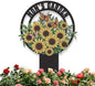 Personalized Garden Signs, Colorful Sunflower Garden Decor for Outside, Decorative Yard Stakes, Metal Yard Art, Patio Decor, Custom Last Name Sign, Lawn Art, Housewarming Gifts Color07