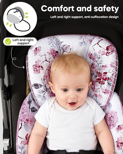 Infant Car Seat Insert for Newborn，Preemie Newborn Infant Insert, Newborn Car Seat Insert Head Body Support for Stroller, Baby Swing, Rocker, Bouncer, Bassinet, 2-in-1 Reversible