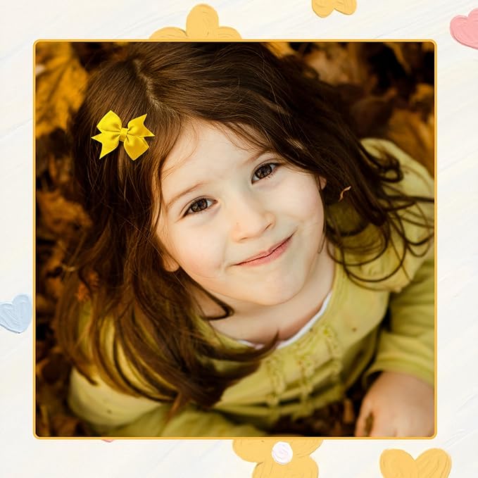 Hair Bows for Girls, 60PCS 2" Fully Lined Alligator Hair Clips, Toddler Hair Accessories (30 Colors in Pairs)