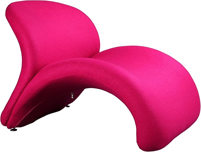 Manhattan Comfort Rosebud Fuchsia Wool Blend Accent Chair (Set of 2)