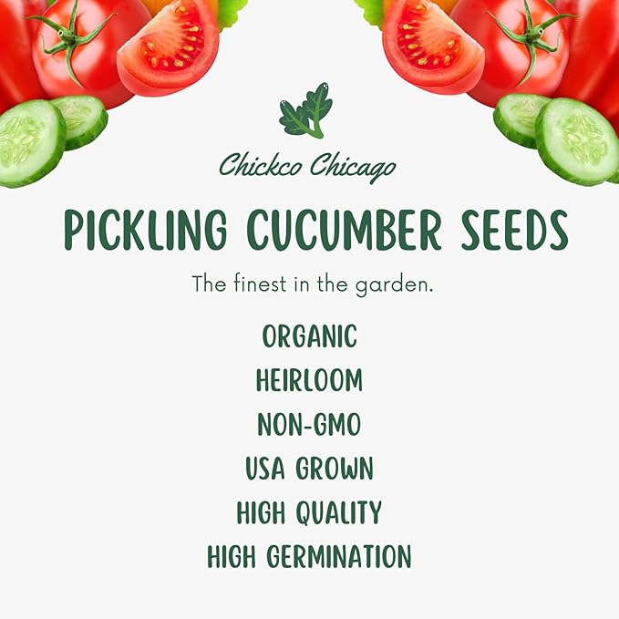 Boston Pickling Cucumber Seeds for Planting - 150 𝗡𝗢𝗡-𝗚𝗠𝗢 Heirloom Cucumber Seeds for Planting in Raised Beds, Containers, Trellises - Made in USA (Cucumis sativus)