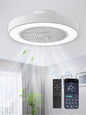 LEDIARY 20 Inch Low Profile Ceiling Fan With Light, Led Bladeless Ceiling Fans, Remote Control Enclosed Flush Mount Ceiling Fan With Timming, 3000-6000K, 6 Wind Speed, 3000LM, 57W-White