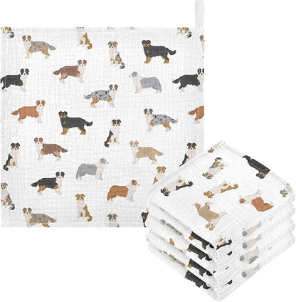 vvfelixl Golden Retriever Dog Baby Burp Cloths Baby Muslin Washcloths for Boys Girls Cotton Baby Face Towel for Newborn Infants Soft and Absorbent 11.8 X 11.8 in, 5 Pack