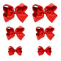 Red Bows for Girls,6PCS Hand-made Grosgrain Ribbon Hair Bows Alligator Clips Hair Accessories for Little Teen Toddler Girls Kids (Red)