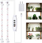 2 Head 13" Growing Lamp for Indoor Plants, Red & White Full Spectrum LED Grow Light Strips with Auto ON/Off, 3/9/12H Timer,10 Dimmable Levels for Green House Seedlings