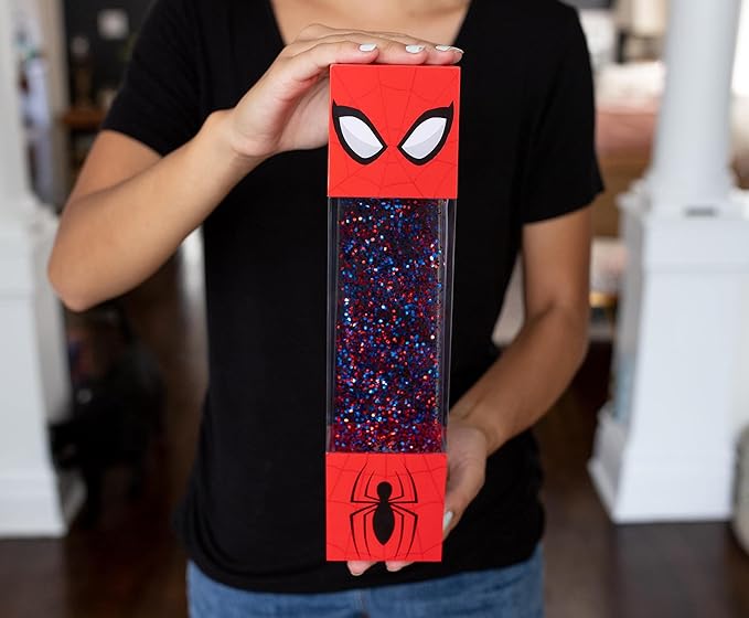 Marvel Spider-Man USB Powered Glitter Motion Lamp LED Light | Nightstand Table Lamp For Bedroom, Desk, Living Room | Home Decor Room Essentials | Comic Book Toys, Gifts And Collectibles | 12 Inches