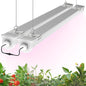 JESLED Waterproof Plant Grow Lights, 2FT Full Spectrum Grow Light, 48W(2 X 24W,300W Equiv), Linkable Led Grow Light Strip for Greenhouse, Plant Shelves, Plug and Play, Pinkish White, 2-Pack