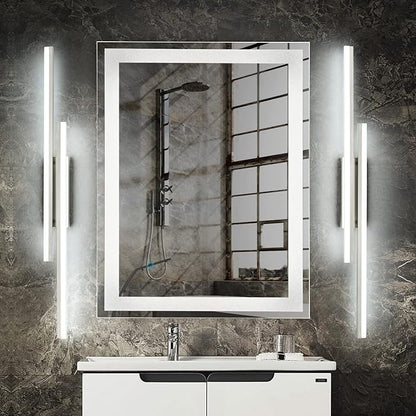 PRESDE 48" LED Bathroom Vanity Light, Modern Brushed Nickel Wall Bar Fixture Over Mirror Dimmable