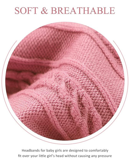 jollybows 8pcs Nylon Headbands for Baby Girls Infant Baby Bows Newborn Hairbands Toddler Hair Bow Elastics Head Wraps