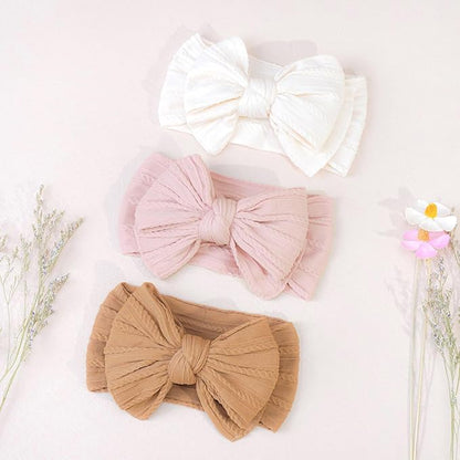 CÉLLOT 6 Pcs Baby Bows Headbands Nylon Hairbands Baby Girl Bows Hair Accessories for Newborn Infant Toddler Essentials (Brown Series)