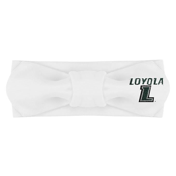 Creative Knitwear Loyola Maryland Greyhounds Infant Girls White Solid Hair Knot Headband Embroidered Logo - Size Newborn - 4T
