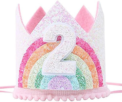 Boy Girl Birthday Crown, Prince Princess Birthday Hat Headband Tiara Crown Cake Photo Prop Party Decorations