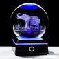 Arikyrist 3D Crystal Ball Elephant Figurine with Colorful Light Base, Laser Elephant Gifts for Women Men, Glass Elephants Statue Decorative Ball for Home Office (80mm)