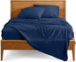 Bare Home Full XL Sheet Set - Luxury 1800 Ultra-Soft Microfiber Full Extra Long Bed Sheets - Double Brushed - Deep Pockets - Easy Fit - 4 Piece Set - Bedding Sheets & Pillowcases (Full XL, Dark Blue)
