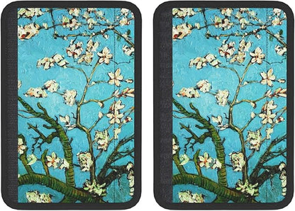 Bloom Flowers Print Seatbelt Pads Fits Cars Trucks SUV Sedans Sweat Absorption Car Seatbelt Strap Cover, Auto Interior Accessories Protector