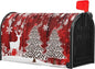 Christmas Mailbox Cover Christmas Tree Winter Snowflake Pine Oversized Mailbox Wrap Poinsettia Christmas Tree Wood White Snow Letter Post Box Cover Decor Large Size 25.5 X 21 Inch