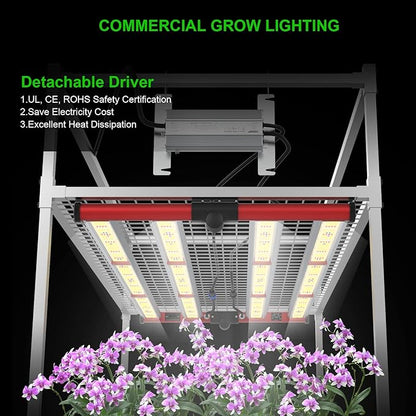 AGLEX 420W Full Spectrum LED Grow Light with UV & IR, 1360 LEDs, Dimmable Daisy Chain, High PPFD Bar Style, 4x5 ft Coverage, Foldable for Indoor Plant Growing, Commercial Seeding Veg Flower - M400