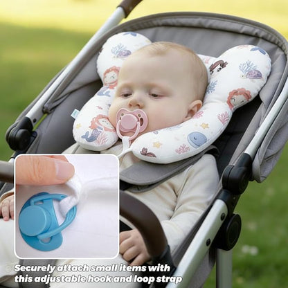 Baby Neck Pillow, U-Shape Pillow for Car Seat and Stroller Use, Soft Lightweight Pillow for Babies and Toddlers (Mermaid)