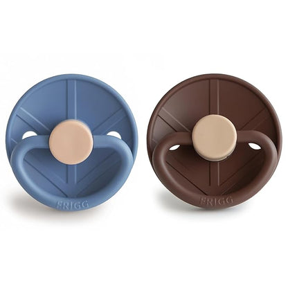 FRIGG Little Viking SilkySoft Silicone Baby Pacifier 2-Pack | Made in Denmark | BPA-Free (Ocean View/Cocoa, 0-6 Months)