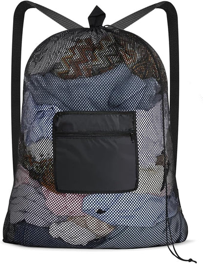 OTraki Mesh Laundry Bag Backpack 24x32 Inch Gym Drawstring Backpack Travel