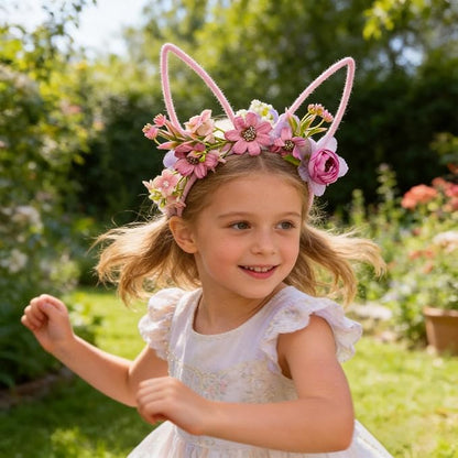 Children Easter Bunny Ears Headband Long Ear Hairband for Baby Girls Infant Toddlers Kids