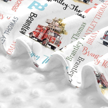 Custom Baby Car Seat Canopy Personalized Car Seat Covers with Name for Baby Boys Girls Customized Fire Truck Nursing Breastfeeding Cover Infant Carseat Canopies Newborn Minky Baby Blanket