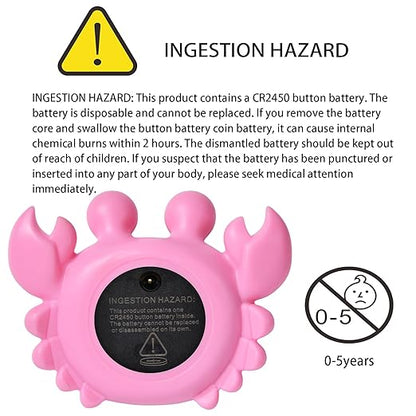 Baby Bath Thermometer Crab Toy - Digital Floating Water Thermometer with LED Display & Color Alerts for Infants, Cute Bath Tub Sensor & Safe Bath Time Essential Toy
